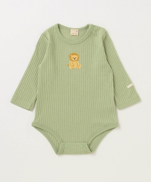 petit main（プティマイン）の「【弱酸性】アニマル刺しゅうロンパース（ロンパース・キッズ・アイボリー/ライトベージュ/ライトグリーン・80ｃｍ/70cm）」の14枚目の写真