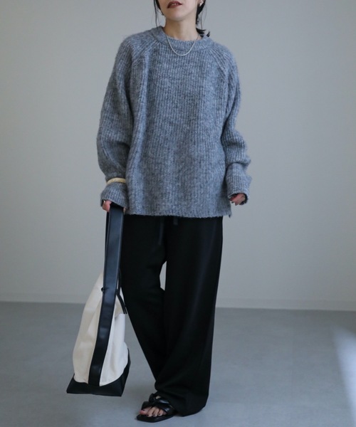 ap retro（アプレトロ）の「モヘアタッチミックスクルーネックニット / ラグランニット（ニット/セーター・レディース・オフホワイト/グリーン/杢グレー/グレイッシュベージュ/オレンジ・FREE）」の20枚目の写真