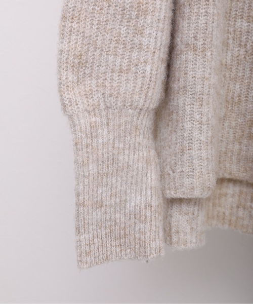 セール】モヘアタッチミックスクルーネックニット / ラグランニット
