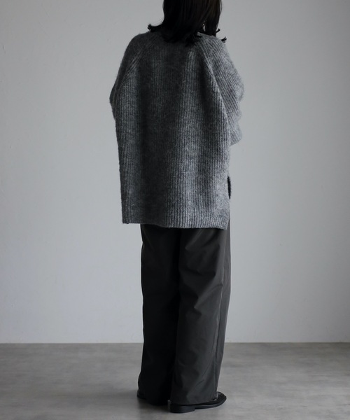 セール】モヘアタッチミックスクルーネックニット / ラグランニット