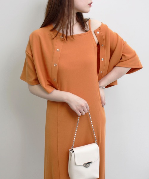 MLI'A（エムリア）の「マーメイドリブキャミワンピース（ワンピース・レディース・ブラック/オレンジ/グリーン/モカ/アイボリー・M）」の5枚目の写真