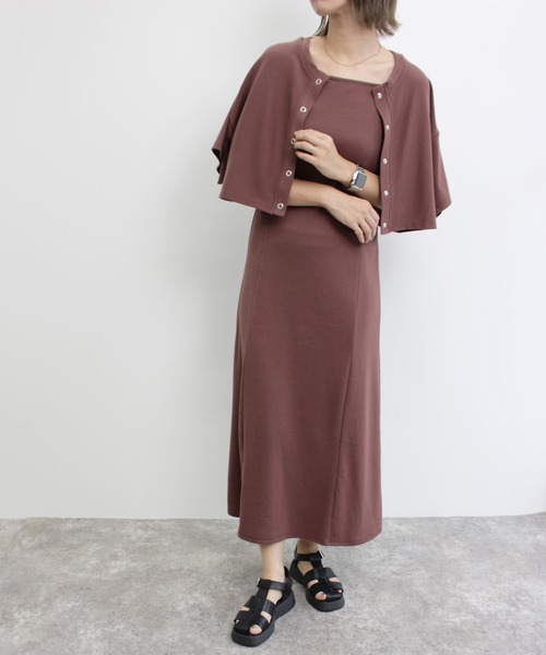 MLI'A（エムリア）の「マーメイドリブキャミワンピース（ワンピース・レディース・ブラック/オレンジ/グリーン/モカ/アイボリー・M）」の3枚目の写真