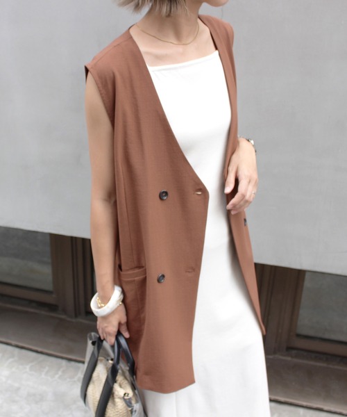 MLI'A（エムリア）の「マーメイドリブキャミワンピース（ワンピース・レディース・ブラック/オレンジ/グリーン/モカ/アイボリー・M）」の6枚目の写真