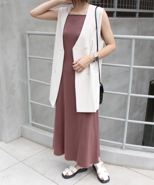 MLI'A（エムリア）の「マーメイドリブキャミワンピース（ワンピース・レディース・ブラック/オレンジ/グリーン/モカ/アイボリー・M）」の9枚目の写真