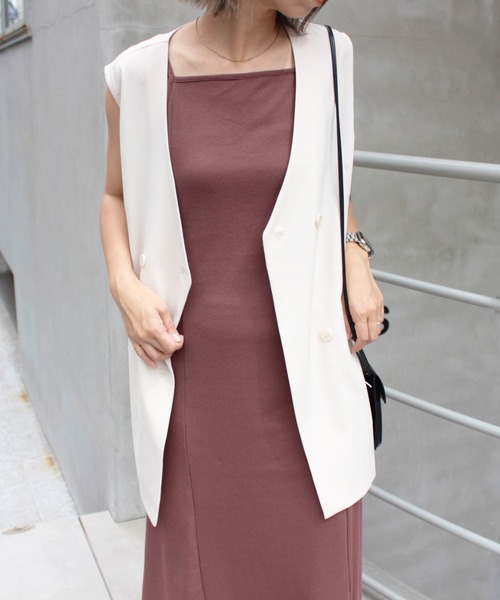 MLI'A（エムリア）の「マーメイドリブキャミワンピース（ワンピース・レディース・ブラック/オレンジ/グリーン/モカ/アイボリー・M）」の15枚目の写真