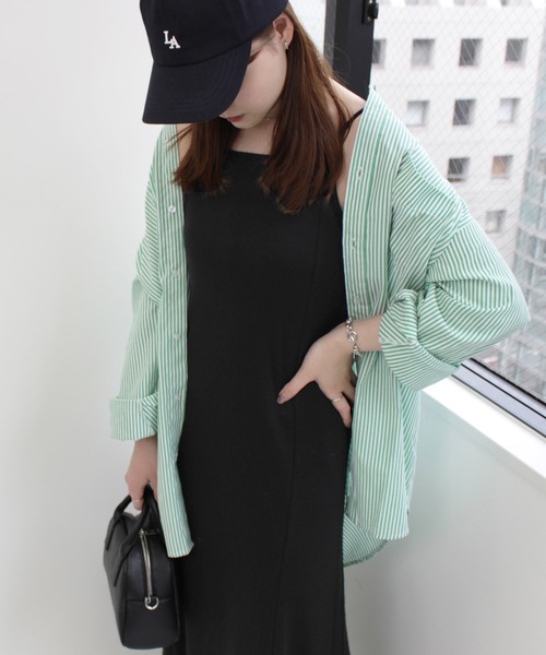 MLI'A（エムリア）の「マーメイドリブキャミワンピース（ワンピース・レディース・ブラック/オレンジ/グリーン/モカ/アイボリー・M）」の8枚目の写真