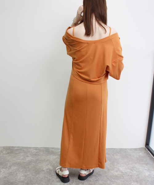 MLI'A（エムリア）の「マーメイドリブキャミワンピース（ワンピース・レディース・ブラック/オレンジ/グリーン/モカ/アイボリー・M）」の11枚目の写真