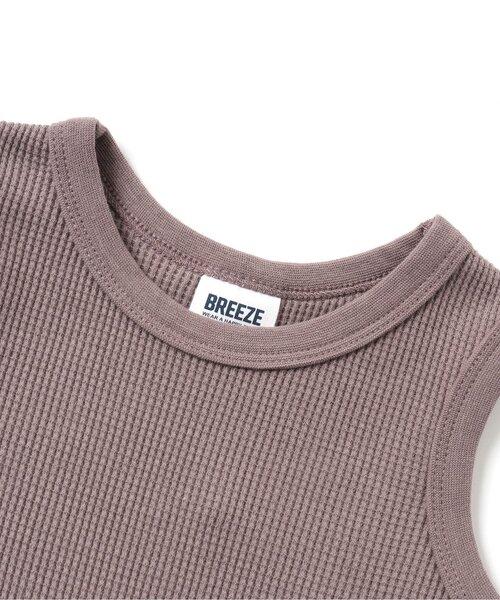 BREEZE（ブリーズ）の「ワッフルタンクトップ（タンクトップ・キッズ・ブラウン/ブルー/チャコール/キナリ・80/110/90/130/120/140/100）」の6枚目の写真