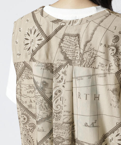 AVIREX（アヴィレックス）の「【直営店限定】 BANDANA CHART MIX CUT SHIRT/ バンダナ チャート ミックス カット シャツ（ベスト・レディース・ネイビー/ベージュ・F）」の10枚目の写真
