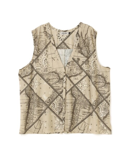 AVIREX（アヴィレックス）の「【直営店限定】 BANDANA CHART MIX CUT SHIRT/ バンダナ チャート ミックス カット シャツ（ベスト・レディース・ネイビー/ベージュ・F）」の12枚目の写真