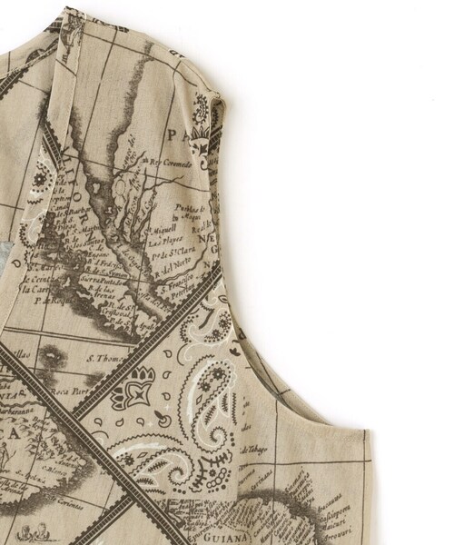 AVIREX（アヴィレックス）の「【直営店限定】 BANDANA CHART MIX CUT SHIRT/ バンダナ チャート ミックス カット シャツ（ベスト・レディース・ネイビー/ベージュ・F）」の15枚目の写真