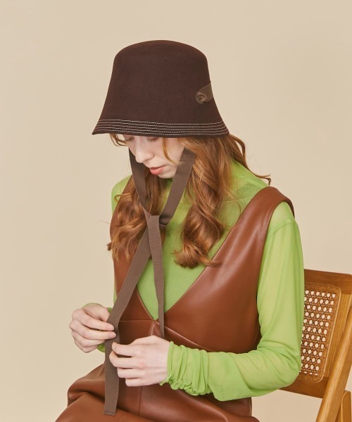 kaorinomori（カオリノモリ）の「kaorinomori カレルハット（ハット・レディース・ダークグリーン/ブラウン・M/57.5cm）」の3枚目の写真