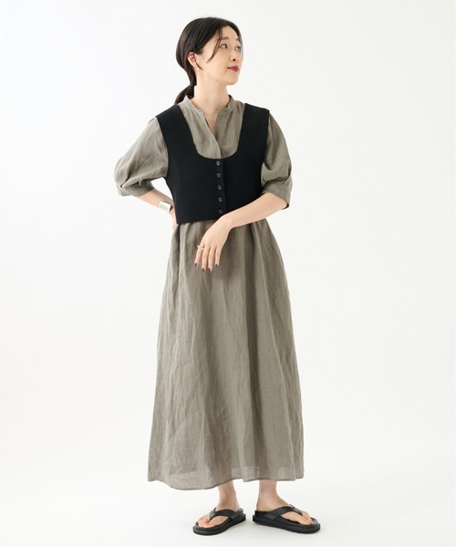 journal standard L'essage（ジャーナルスタンダードレサージュ）の「コットンナイロンビスチェ（ベスト・レディース・ブラック/ブラウン・FREE）」の3枚目の写真