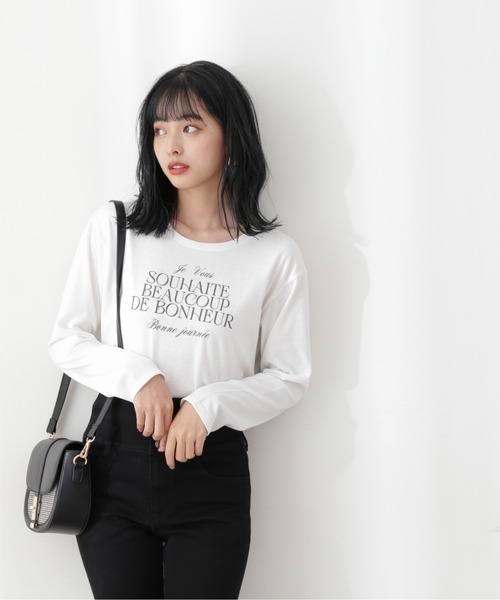 PROPORTION BODY DRESSING（プロポーションボディドレッシング）の「＜Ｅ＞ロンＴ / 1212267502（Tシャツ/カットソー・レディース・ホワイト/ダークグレー/ホワイト系その他・FREE）」の9枚目の写真