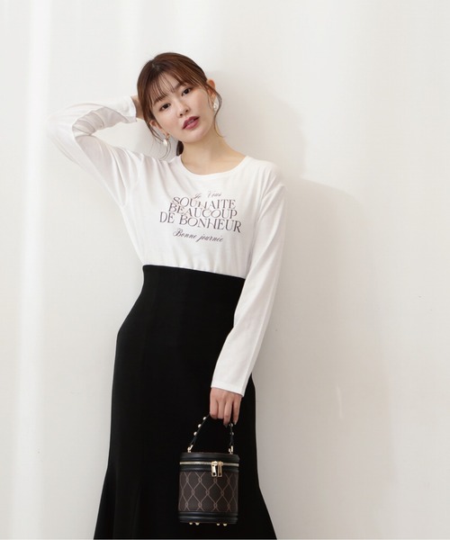 PROPORTION BODY DRESSING（プロポーションボディドレッシング）の「＜Ｅ＞ロンＴ / 1212267502（Tシャツ/カットソー・レディース・ホワイト/ダークグレー/ホワイト系その他・FREE）」の7枚目の写真