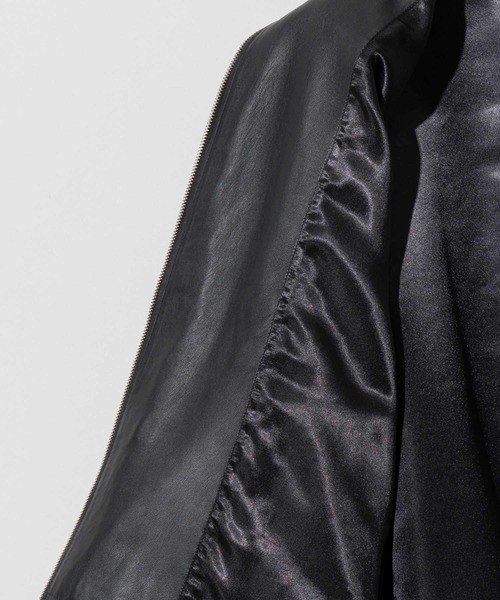 MAISON SPECIAL(メゾンスペシャル)の「《UNISEX》Lamb leather Prime-Over Single Rider Jacket/ラムレザープライムオーバーシングルライダースジャケット【MAISON SPECIAL/メゾンスペシャル】(ライダースジャケット・メンズ・ブラック・0/1/2)」の11枚目の写真