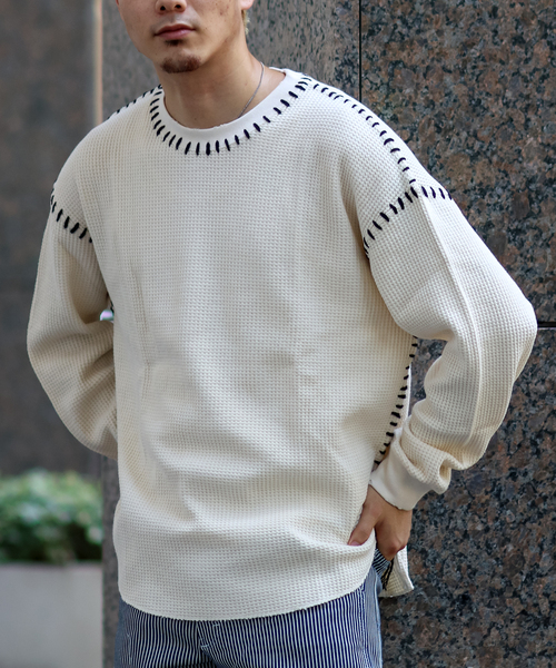 JOINT WORKS（ジョイントワークス）の「CRAFT WAFFLE LS / クラフトワッフルロングスリーブ（Tシャツ/カットソー・メンズ・ブラック/アイボリー・MEDIUM/LARGE）」の7枚目の写真