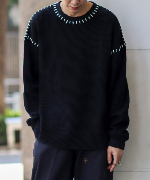 JOINT WORKS（ジョイントワークス）の「CRAFT WAFFLE LS / クラフトワッフルロングスリーブ（Tシャツ/カットソー・メンズ・ブラック/アイボリー・MEDIUM/LARGE）」の11枚目の写真