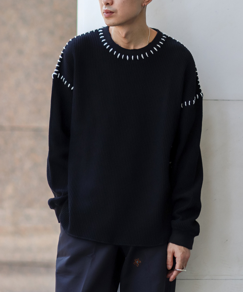 JOINT WORKS（ジョイントワークス）の「CRAFT WAFFLE LS / クラフトワッフルロングスリーブ（Tシャツ/カットソー・メンズ・ブラック/アイボリー・MEDIUM/LARGE）」の12枚目の写真