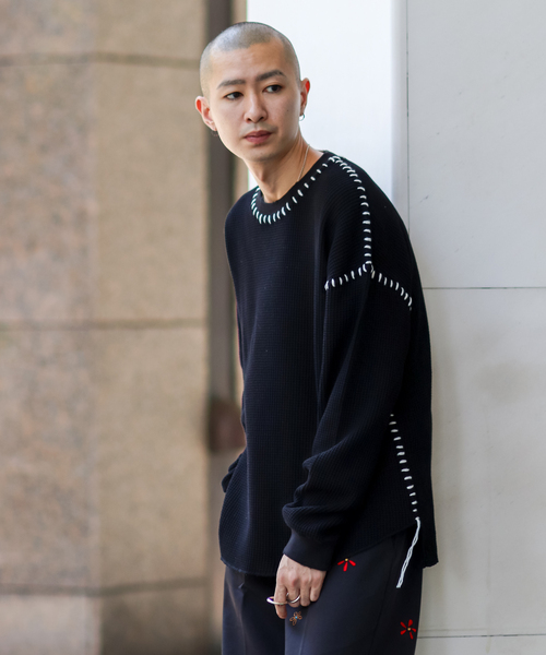 JOINT WORKS（ジョイントワークス）の「CRAFT WAFFLE LS / クラフトワッフルロングスリーブ（Tシャツ/カットソー・メンズ・ブラック/アイボリー・MEDIUM/LARGE）」の13枚目の写真