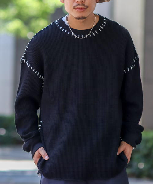 JOINT WORKS（ジョイントワークス）の「CRAFT WAFFLE LS / クラフトワッフルロングスリーブ（Tシャツ/カットソー・メンズ・ブラック/アイボリー・MEDIUM/LARGE）」の15枚目の写真