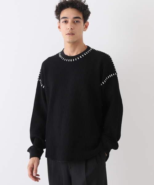 JOINT WORKS（ジョイントワークス）の「CRAFT WAFFLE LS / クラフトワッフルロングスリーブ（Tシャツ/カットソー・メンズ・ブラック/アイボリー・MEDIUM/LARGE）」の4枚目の写真