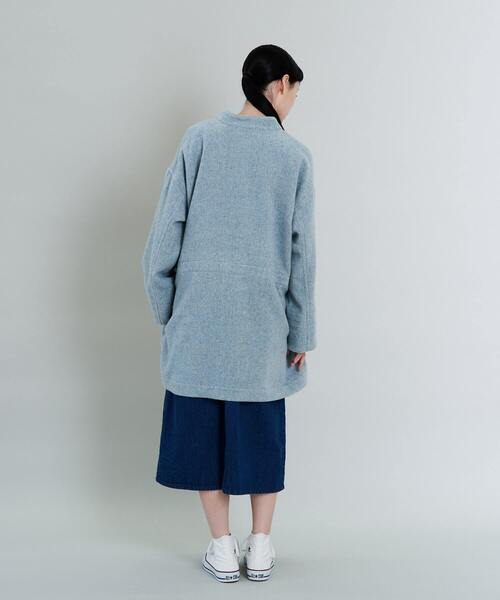 conges payes ADIEU TRISTESSE（コンジェ ペイエ アデュートリステス）の「ウール混モッサカバーオール（その他アウター・レディース・ブルー/ベージュ・38）」の6枚目の写真