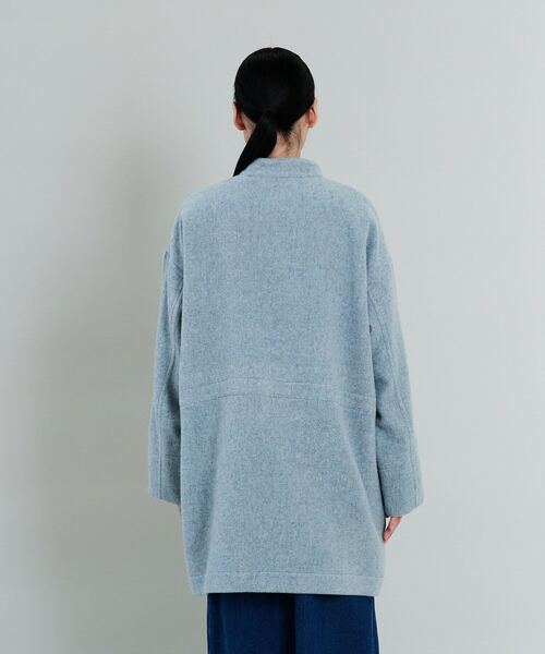 conges payes ADIEU TRISTESSE（コンジェ ペイエ アデュートリステス）の「ウール混モッサカバーオール（その他アウター・レディース・ブルー/ベージュ・38）」の4枚目の写真