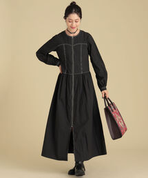 Ray BEAMS | Ray BEAMS / 配色ステッチ ジップ ワンピース(ワンピース)