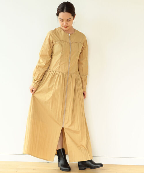 Ray BEAMS（レイビームス）の「Ray BEAMS / 配色ステッチ ジップ ワンピース（ワンピース・レディース・ブラック/ベージュ・0/1）」の9枚目の写真