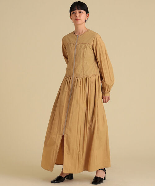 Ray BEAMS（レイビームス）の「Ray BEAMS / 配色ステッチ ジップ ワンピース（ワンピース・レディース・ブラック/ベージュ・0/1）」の13枚目の写真