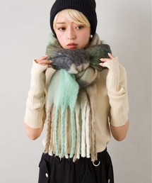 起毛チェックストール