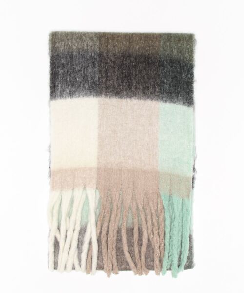 SpRay（スプレイ）の「起毛チェックストール（ストール/ショール・レディース・イエロー/グリーン・FREE）」の3枚目の写真