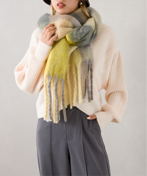 SpRay（スプレイ）の「起毛チェックストール（ストール/ショール・レディース・イエロー/グリーン・FREE）」の7枚目の写真