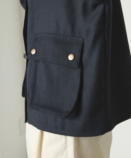 forksy.（フォルクシー）の「【forksy.】メランジハンティングジャケット（ブルゾン・レディース・ネイビー/カーキブラウン・FREE）」の14枚目の写真