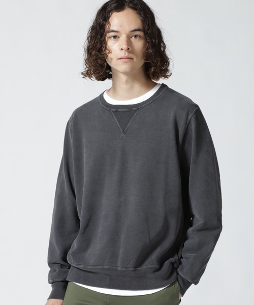 REMI RELIEF（レミレリーフ）の「REMI RELIEF(レミレリーフ) SP加工裏毛クルースウェット（スウェット・メンズ・グレー/その他/ブラック/ダークグリーン系/ホワイト系2・M/L/XL）」の3枚目の写真