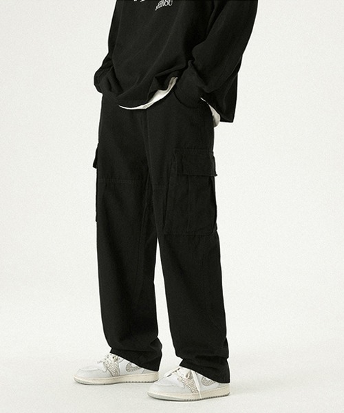 Ressaca(レサーカ)の「ルーズストレート ベルトデザインカーゴパンツ(カーゴパンツ・メンズ・ブラック/オフホワイト/カーキ・S/M/L/XL)」の5枚目の写真