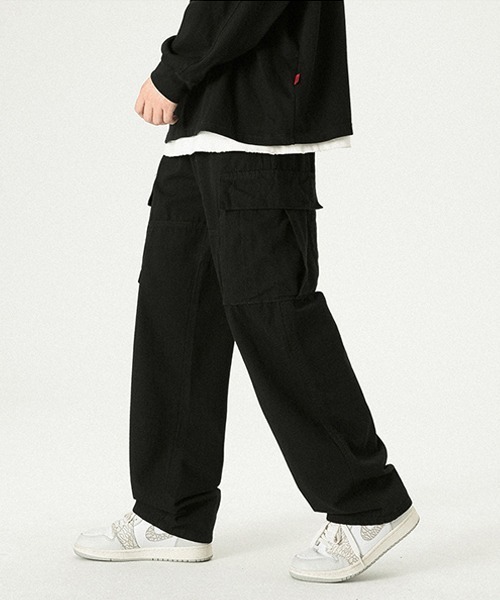 Ressaca(レサーカ)の「ルーズストレート ベルトデザインカーゴパンツ(カーゴパンツ・メンズ・ブラック/オフホワイト/カーキ・S/M/L/XL)」の8枚目の写真
