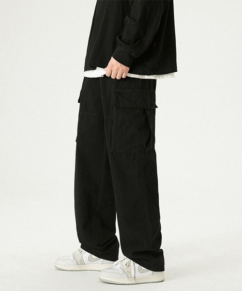 Ressaca(レサーカ)の「ルーズストレート ベルトデザインカーゴパンツ(カーゴパンツ・メンズ・ブラック/オフホワイト/カーキ・S/M/L/XL)」の9枚目の写真
