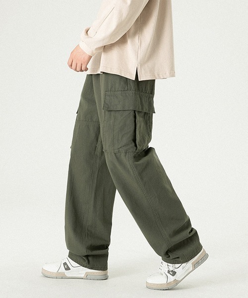 Ressaca(レサーカ)の「ルーズストレート ベルトデザインカーゴパンツ(カーゴパンツ・メンズ・ブラック/オフホワイト/カーキ・S/M/L/XL)」の15枚目の写真