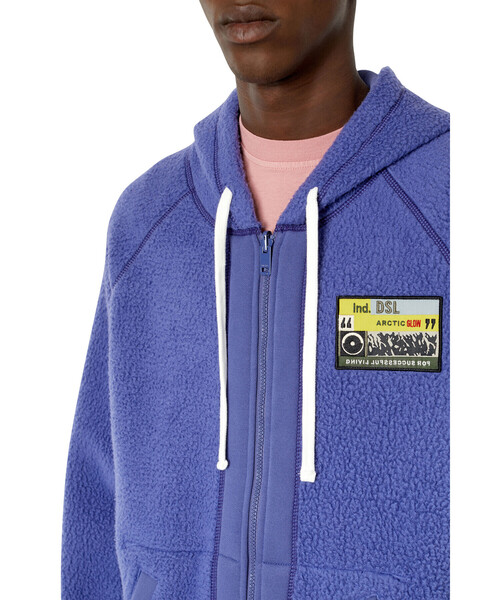 DIESEL（ディーゼル）の「メンズ  ジップスウェットパーカー リバーシブル（パーカー・メンズ・ブラウン/ブルー/カーキ・X-LARGE/X-SMALL/XX-LARGE/SMALL/XXX-LARGE/LARGE/MEDIUM）」の5枚目の写真