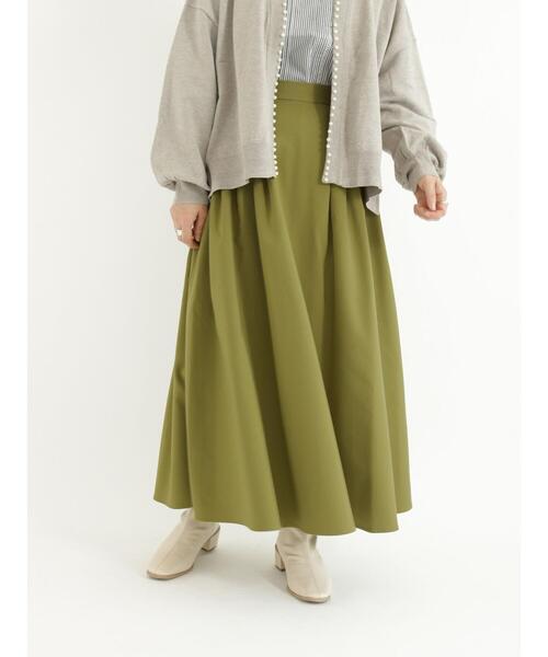 Te chichi TERRASSE（テチチテラス）の「【イージーケア&ストレッチ】タックロングスカート（スカート・レディース・ブラック/パープル/グレー/グリーン・ﾌﾘ-）」の5枚目の写真