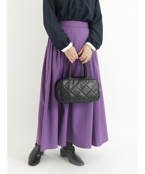 Te chichi TERRASSE（テチチテラス）の「【イージーケア&ストレッチ】タックロングスカート（スカート・レディース・ブラック/パープル/グレー/グリーン・ﾌﾘ-）」の4枚目の写真