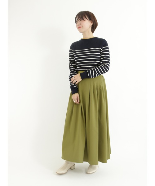 Te chichi TERRASSE（テチチテラス）の「【イージーケア&ストレッチ】タックロングスカート（スカート・レディース・ブラック/パープル/グレー/グリーン・ﾌﾘ-）」の8枚目の写真