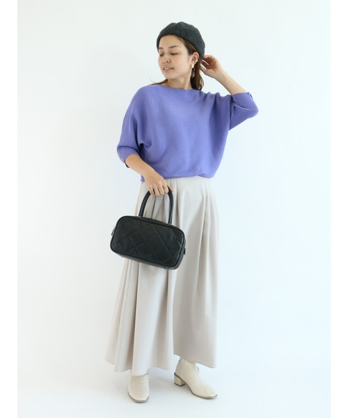 Te chichi TERRASSE（テチチテラス）の「【イージーケア&ストレッチ】タックロングスカート（スカート・レディース・ブラック/パープル/グレー/グリーン・ﾌﾘ-）」の10枚目の写真