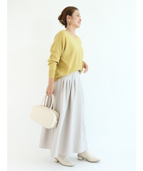 Te chichi TERRASSE（テチチテラス）の「【イージーケア&ストレッチ】タックロングスカート（スカート・レディース・ブラック/パープル/グレー/グリーン・ﾌﾘ-）」の11枚目の写真