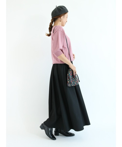 Te chichi TERRASSE（テチチテラス）の「【イージーケア&ストレッチ】タックロングスカート（スカート・レディース・ブラック/パープル/グレー/グリーン・ﾌﾘ-）」の13枚目の写真