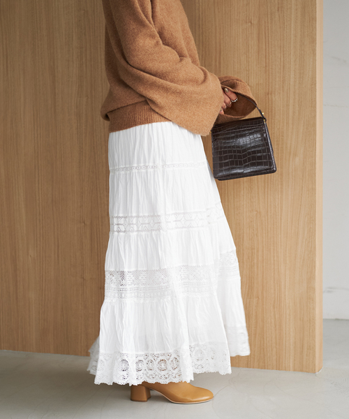 plage（プラージュ）の「Antique like lace スカート（スカート・レディース・ホワイト/ブラック・38/36）」の9枚目の写真