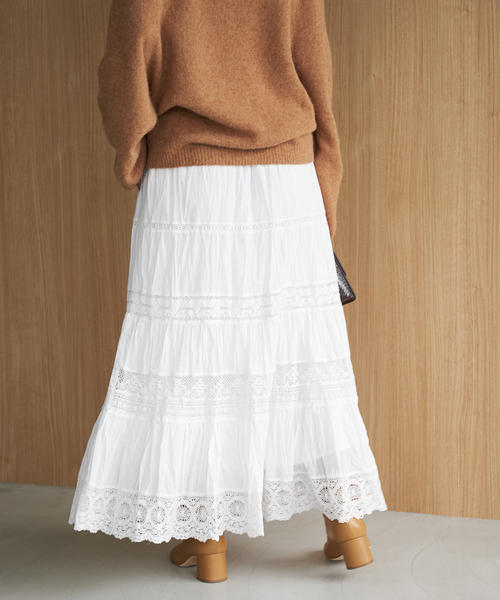plage　Antique like lace スカート　インド綿　36サイズ plage（プラージュ）の「Antique like lace スカート（スカート