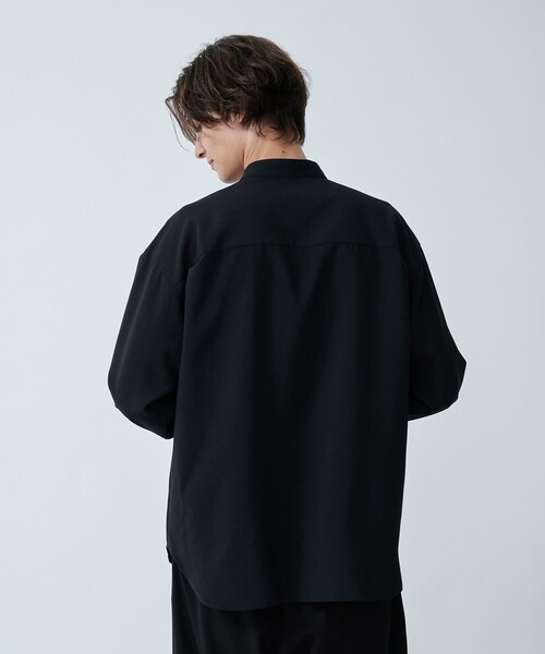 CITY TOKYO(シティトウキョウ)の「【洗える/シワ防止】LANAライクデザインシャツ リラックスフィット/異素材切り替えデザイン(シャツ/ブラウス・メンズ・グレイッシュベージュ/ブラック/ブルー・1/3/2)」の14枚目の写真